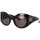 Montres & Bijoux Lunettes de soleil Balenciaga Occhiali da Sole  Hourglass Round BB0256S 001 Noir