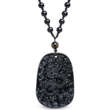 collier karma yoga shop  collier dragon en obsidienne noire 