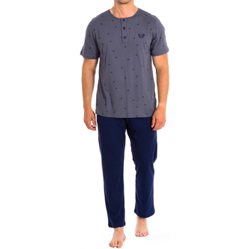 Vêtements Homme Pyjamas / Chemises de nuit Kisses&Love PJ1405-FUME Bleu