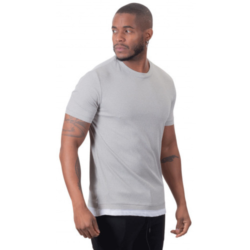 Vêtements Homme Débardeurs / T-shirts sans manche Uniplay Tee mouwen shirt homme Oversize gris clair  UY946 - S Gris