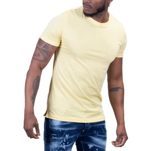 Vêtements Homme Odeeh gathered collarless shirt Track Tee shirt Track homme jaune Oversize UP-BT128 - XS Jaune