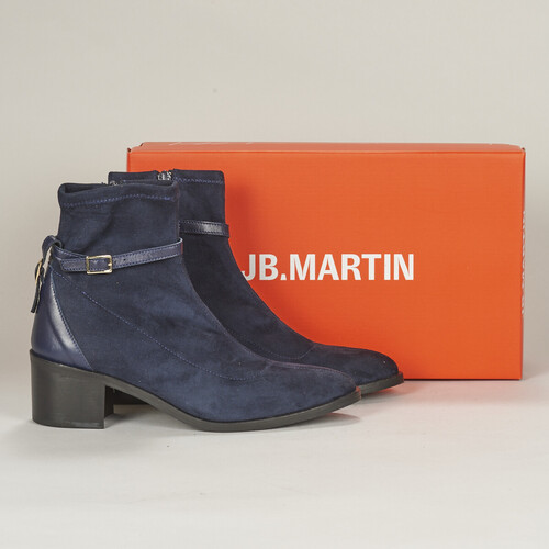 Chaussures Femme Bottines JB Martin LEORA TOILE SUEDE ST /NAPPA MARINE