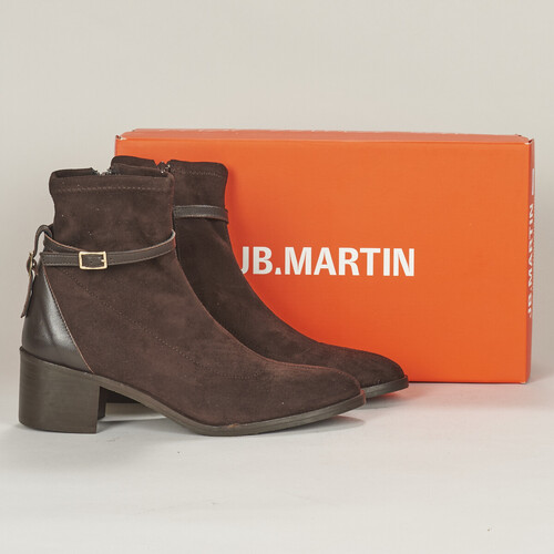 Chaussures Femme Zapatillas Boots JB Martin LEORA TOILE SUEDE ST /NAPPA EBENE
