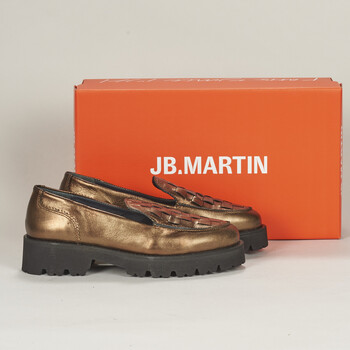 Chaussures Femme Mocassins JB Martin FLAMME CHEVRE METAL MARRON / TRESSE