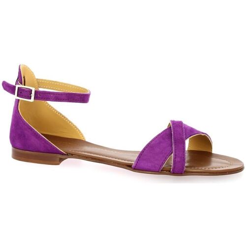 Chaussures Femme Soins corps & bain Gianni Crasto Nu pieds cuir velours Violet
