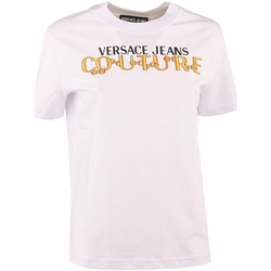 Vêtements Femme T-shirts Blue manches courtes Versace Jeans Couture 75hahf01cj00f-g03 Blanc