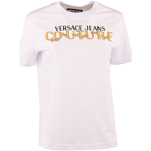 Vêtements Femme T-shirts manches courtes Versace Jeans Couture 75hahf01cj00f-g03 Blanc