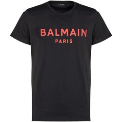Vêtements Homme T-shirts manches courtes Print Balmain YH4EF000 BB65 Noir
