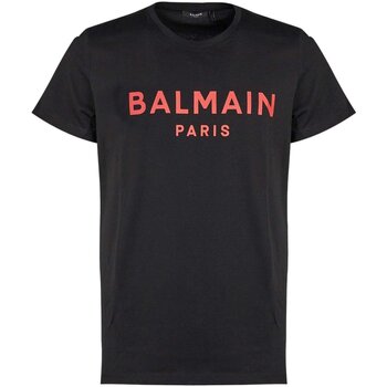 Vêtements Homme T-shirts manches courtes ribbed Balmain YH4EF000 BB65 Noir