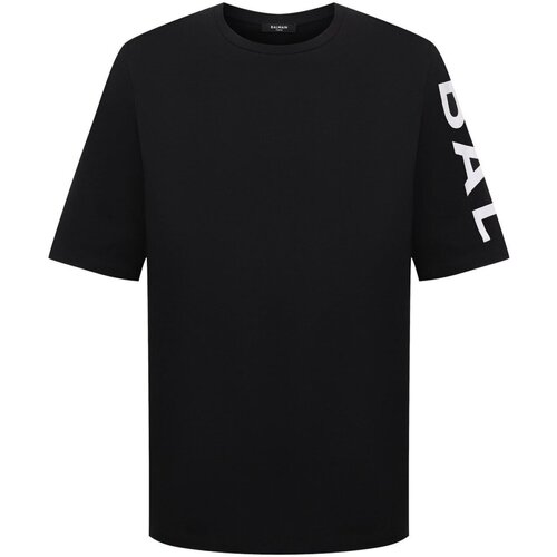 Vêtements Homme T-shirts manches courtes ribbed Balmain XH1EH015 BB15 Noir