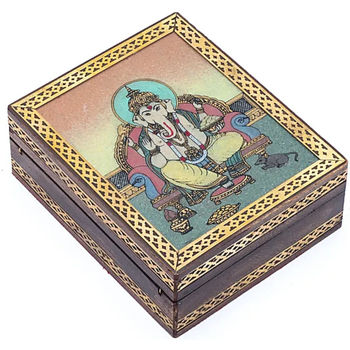 Maison & Déco Paniers / boites et corbeilles Phoenix Import Boîte décorative Ganesh en bois de manguier Autres