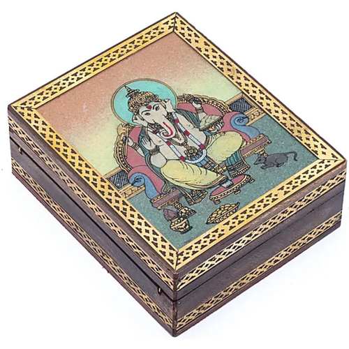 Maison & Déco Pastilles De Cire à Fondre Phoenix Import Boîte décorative Ganesh en bois de manguier Autres