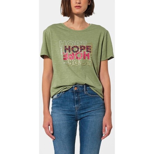Vêtements Femme T-shirts manches courtes Kaporal - T-shirt col rond - vert Vert