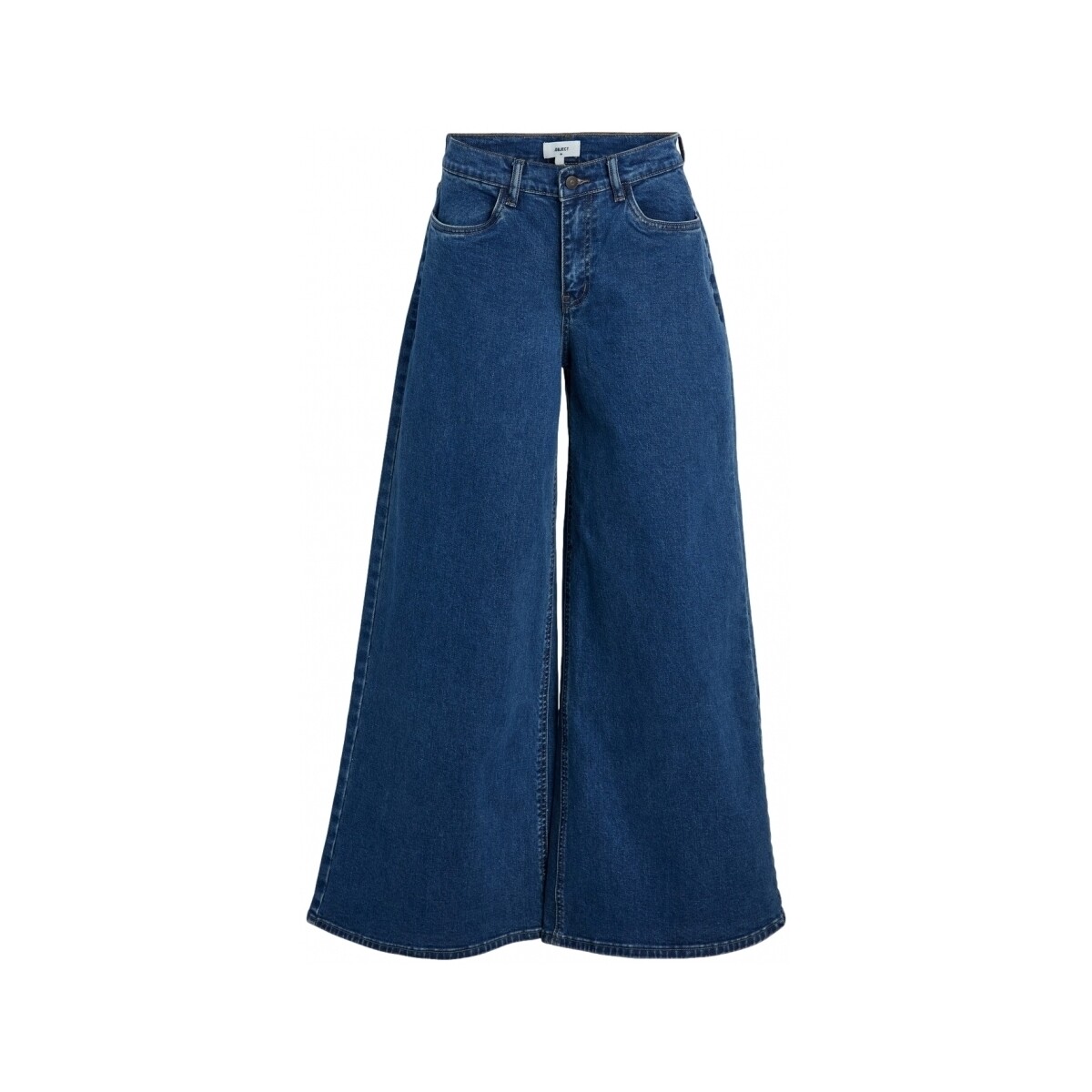Vêtements Femme Pantalons Object Jeans Moji Wide - Medium Blue Denim Bleu
