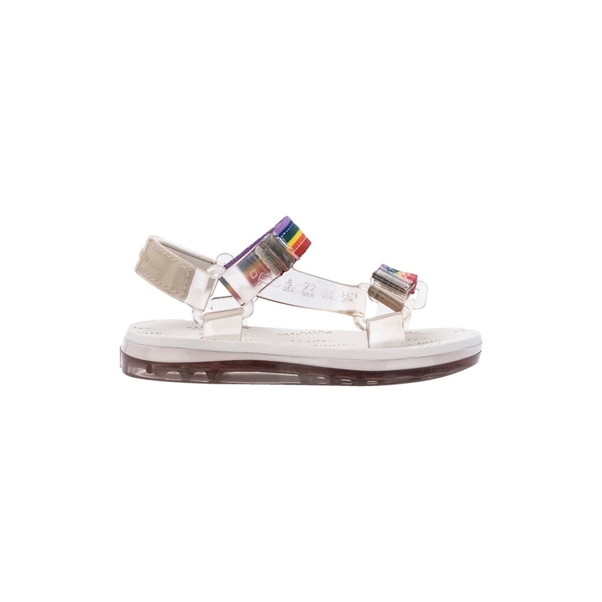 Chaussures Enfant Sandales et Nu-pieds Melissa MINI  Papete+Rider - Beige/Beige/Rainbow Multicolore