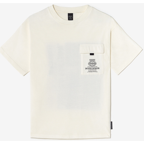 Vêtements Garçon T-shirts & Polos Le Temps des Cerises T-shirt finnbo crème Blanc