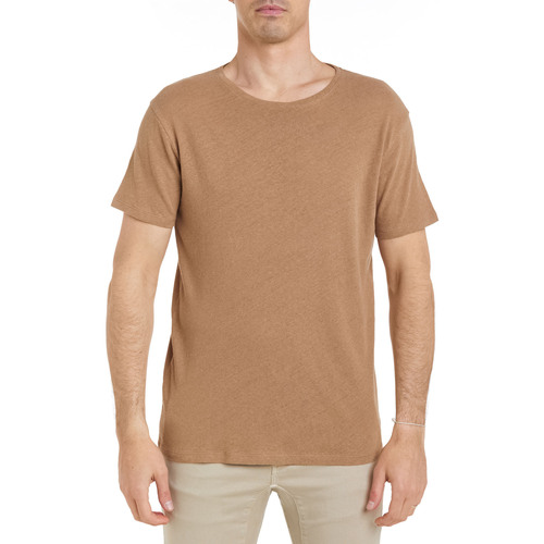 Vêtements Homme Celio Marinblå t-shirt med rand i sidan Pullin T-shirt  LINPECAN Beige
