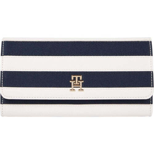 Sacs Femme Portefeuilles Tommy Hilfiger iconic flap stripe wallets Bleu