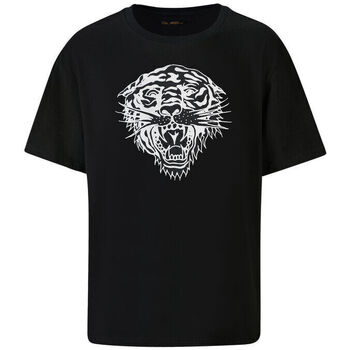 Vêtements Homme T-shirts manches courtes Ed Hardy Tiger glow tape crop tank top black Noir