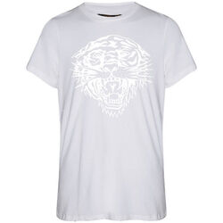 Vêtements Homme T-shirts manches courtes Ed Hardy Tiger glow tape crop tank top white Blanc