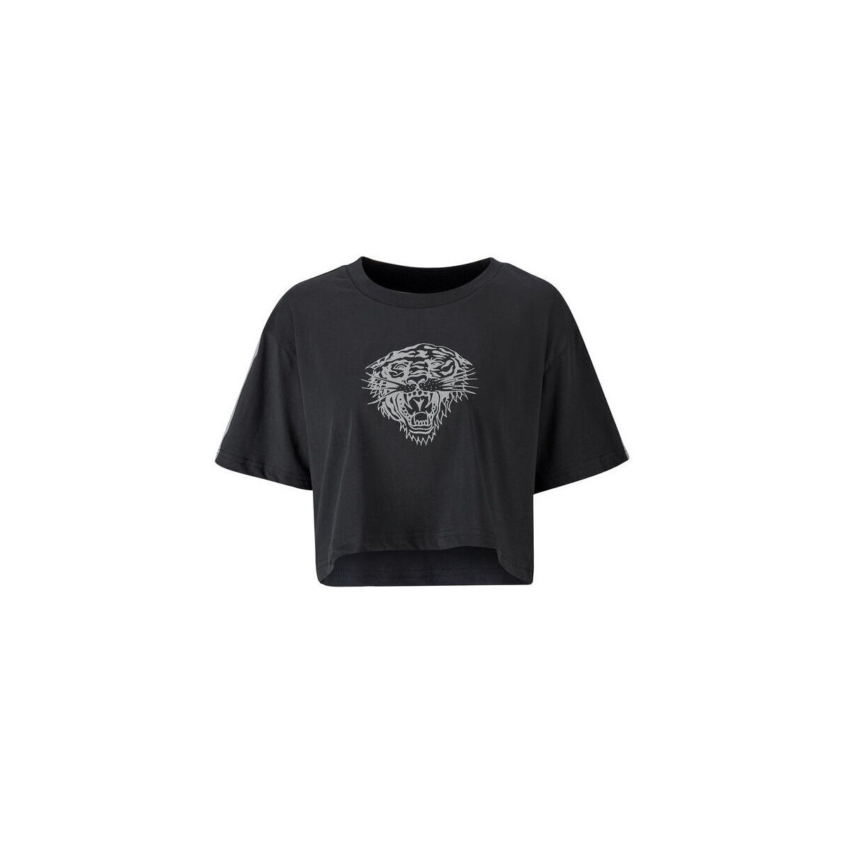 Vêtements Homme T-shirts manches courtes Ed Hardy Tiger glow crop top black Noir