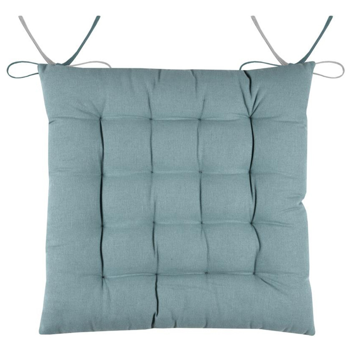 Maison & Déco Galettes de chaise Stof Coussin de chaise bicolore réversible en coton jade et perle Bleu