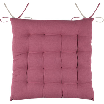 Housses de coussins Galettes de chaise Stof Coussin de chaise bicolore réversible en coton rose et lin Rose