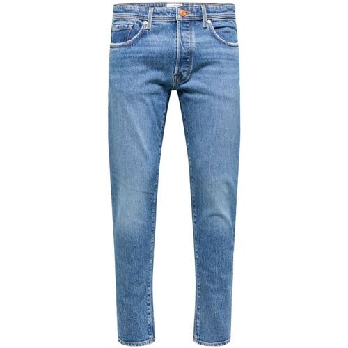 Vêtements Homme print Jeans Selected 16080468 - 172 SLIM TAPE-16080468 MEDIUM BLUE DENIM Bleu