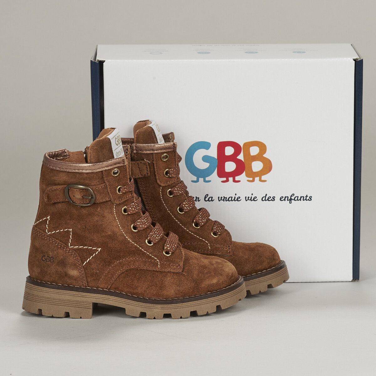Chaussures Fille Boots GBB  Marron