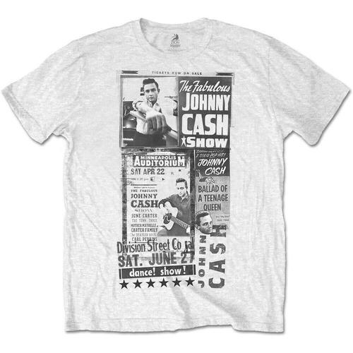 Vêtements T-shirts manches longues Johnny Cash  Blanc