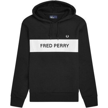 Vêtements Femme Polaires Fred Perry Branded Hoodie Sweatshirt Noir