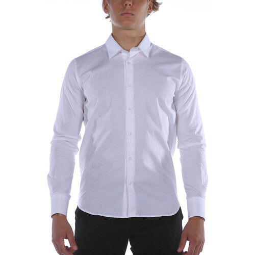 Vêtements Homme Chemises manches longues Sl56 Camicia  Colletto Cotone Blanc