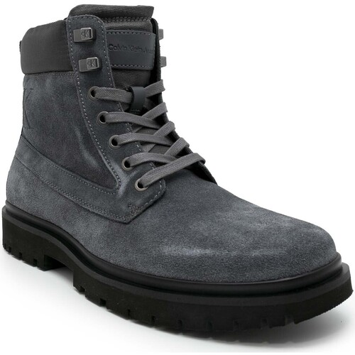 Chaussures Homme Bottes Calvin Klein Jeans Stivaletto  Lug Mid Laceup Boot Grigio Gris