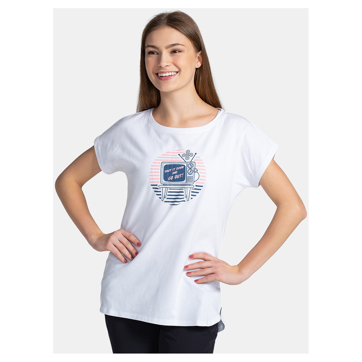 Vêtements T-shirts manches courtes Kilpi T-shirt en coton pour femme  NELLIM-W Blanc