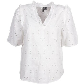 Vêtements Femme T-shirts manches courtes Vero Moda TOP VMRENRI S/S - SNOW WHITE / - L Multicolore