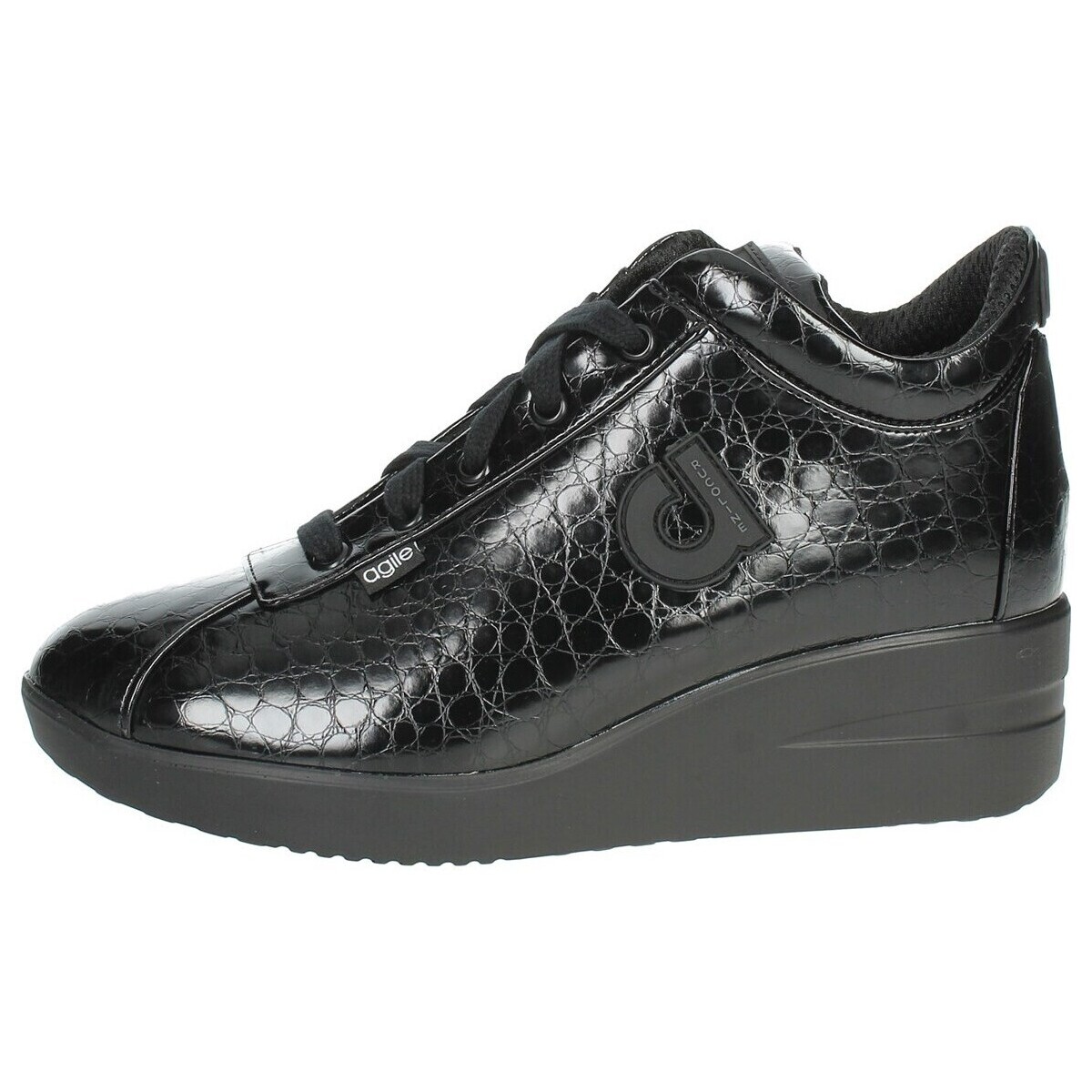 Chaussures Femme Baskets montantes Agile By Ruco Line JACKIE CROCO 226 Noir