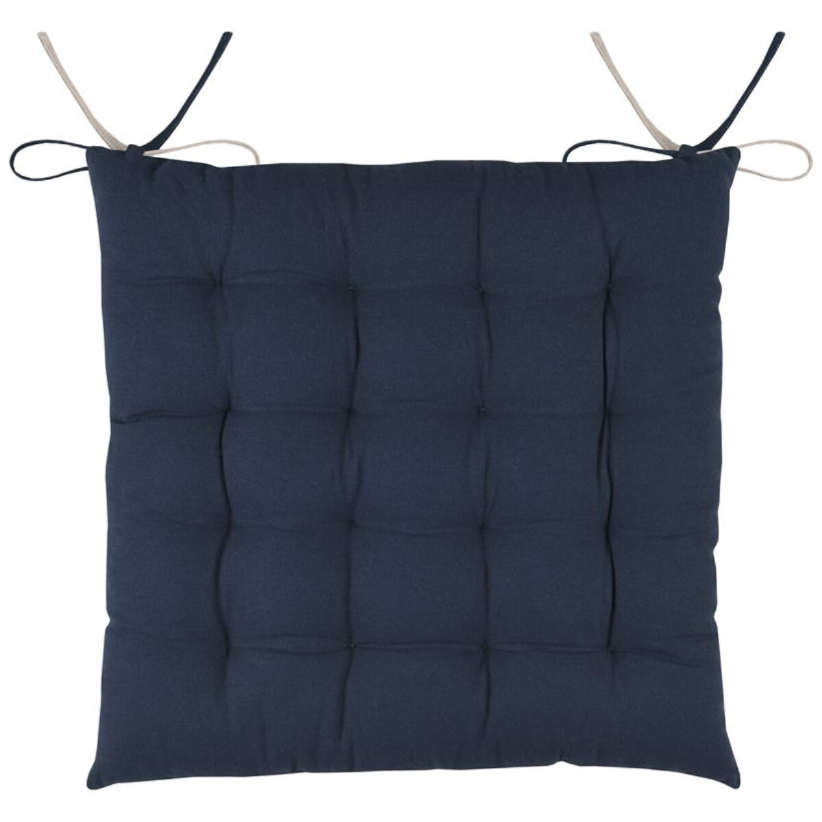 Maison & Déco Galettes de chaise Stof Coussin de chaise bicolore réversible en coton marine et lin Bleu