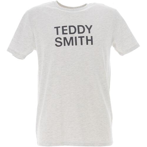 Vêtements Homme Chemise Coton Droite Teddy Smith Ticlass basic m Gris