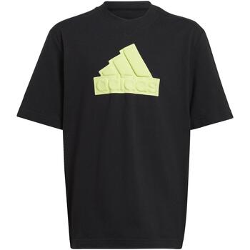 Vêtements Garçon T-shirts manches courtes vita adidas Originals U fi logo t Noir