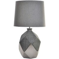 Douceur d intérieur Lampes à poser Item International Lampe Dolomite arrondie argentée 60 cm Gris