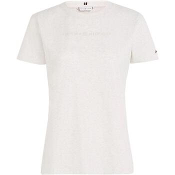 Vêtements Femme T-shirts manches courtes Tommy Hilfiger Reg frosted corp log Beige