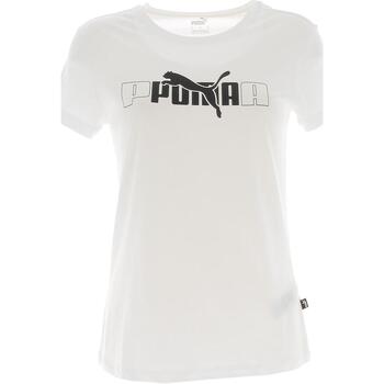 Vêtements Femme T-shirts manches courtes Puma W ess+llab tee Blanc