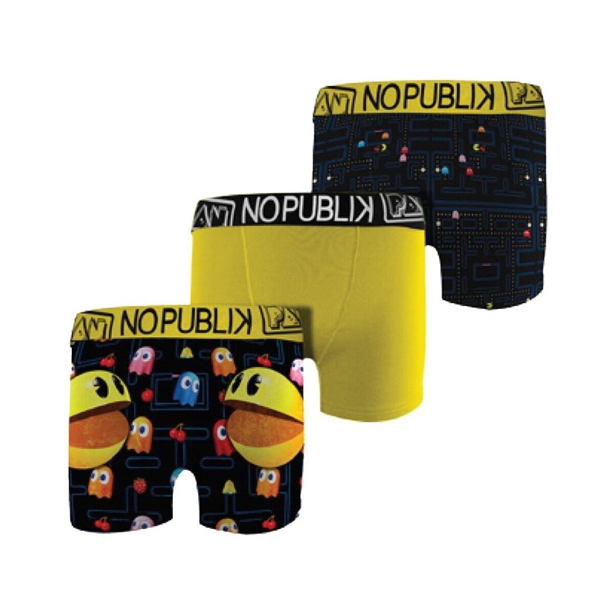 Sous-vêtements Homme Boxers No Publik PACMAN Pack de 3 Asst4 en Microfibre Multicolore