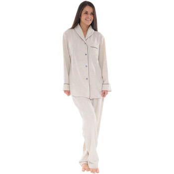 Vêtements Femme Pyjamas / Chemises de nuit Pilus PYJAMA BOUTONNE ECRU TADEA Blanc