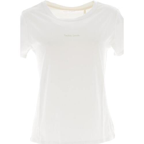 Vêtements Femme T-shirts manches courtes Teddy Smith T-ribelle mc Blanc