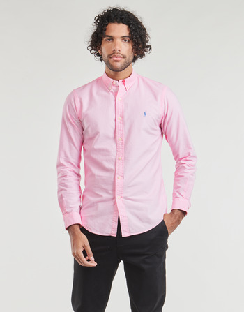 Vêtements Homme Chemises manches longues Polo Ralph Lauren CHEMISE AJUSTEE SLIM FIT EN OXFORD LEGER Rose /  Carmel Pink