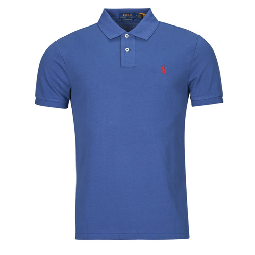 Vêtements Homme Ss Cn M4-knit-polo Shirt Polo Ralph Lauren POLO COUPE DROITE EN COTON BASIC MESH Bleu