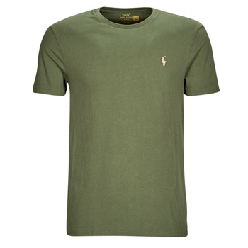 Vêtements Homme T-shirts manches courtes Polo Ralph Lauren T-SHIRT AJUSTE EN COTON Kaki / Dark Sage