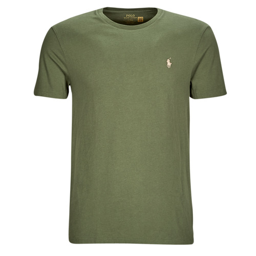 Vêtements Homme T-shirts manches courtes Polo Ralph Lauren T-SHIRT AJUSTE EN COTON Kaki