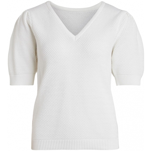 Vêtements Femme Pulls Vila Knit Chassa Puff - Pristine Blanc